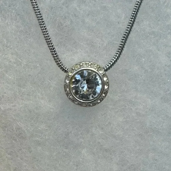 Swarovski Silver Necklace with Clear Crystal Pendant - Picture 4 of 5